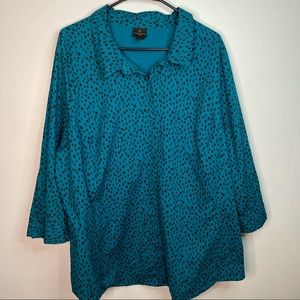 Worthington Blue and Black Button Down Shirt